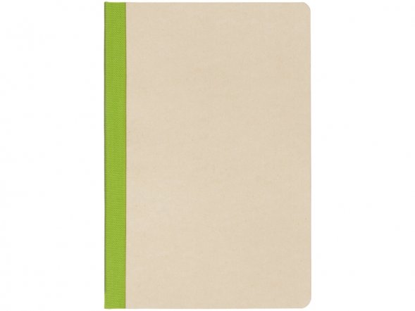 Блокнот А5 из переработанного тростника и RPET Adiantum, 80 листов, гибкая обложка, зеленое яблоко 