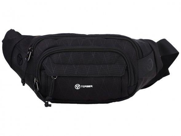 Сумка на пояс TORBER, чёрный, полиэстер 
