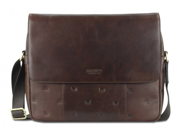 Сумка через плечо Mano Don Leon, натуральная кожа в коричневом цвете, 38 х 30 х 7 см 