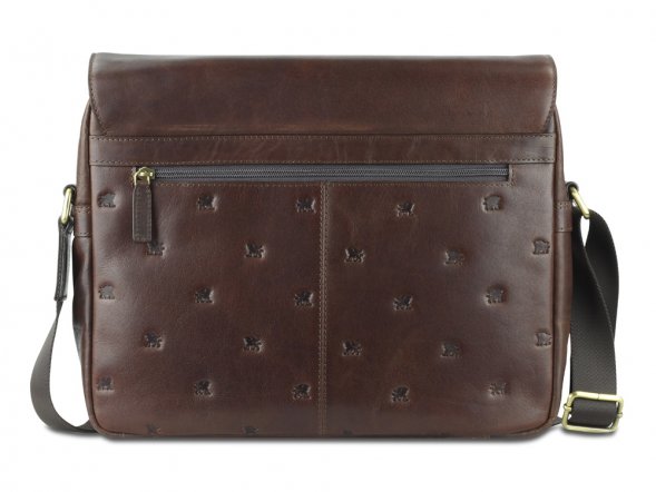 Сумка через плечо Mano Don Leon, натуральная кожа в коричневом цвете, 38 х 30 х 7 см 