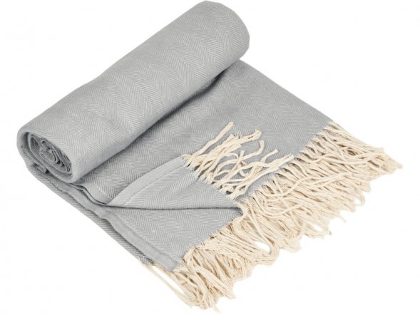 Плед Ёлочка 150х180 см. ПРЕМИУМ (серый однотонное) 