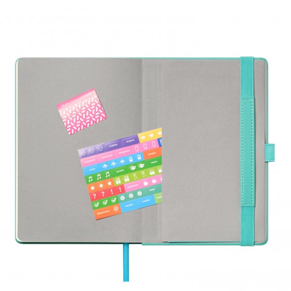 Ежедневник Alpha недатированный, бирюзовый/серый 