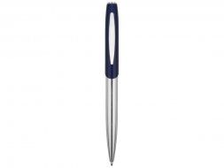 Ручка шариковая Geneva, серебристый/темно-синий