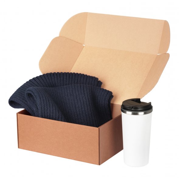 Подарочный набор Forges, синий (шарф, термокружка) 