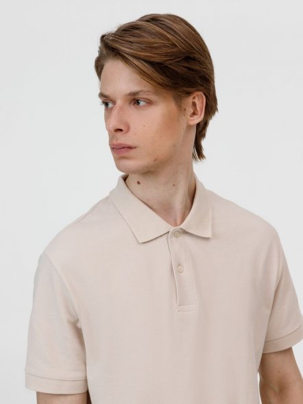 Рубашка поло унисекс Pacific, бежевая (льняная) 