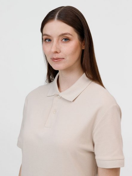 Рубашка поло унисекс Pacific, бежевая (льняная) 