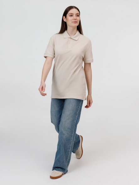 Рубашка поло унисекс Pacific, бежевая (льняная) 
