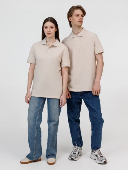 Рубашка поло унисекс Pacific, бежевая (льняная) 