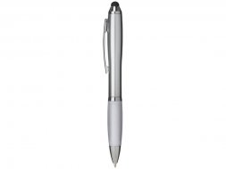 Ручка-стилус шариковая Nash, серебристый/белый