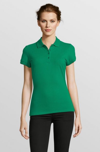 Рубашка поло женская People 210, ярко-зеленая 