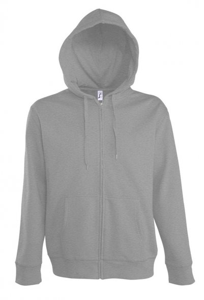Толстовка мужская на молнии с капюшоном Seven Men, серый меланж 