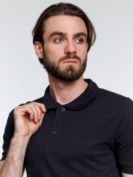 Рубашка поло мужская Adam, темно-синяя 