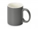 Матовая кружка Марко базовой формы, цветная снаружи, белая внутри, серый 
