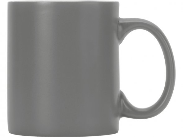 Матовая кружка Марко базовой формы, цветная снаружи, белая внутри, серый 