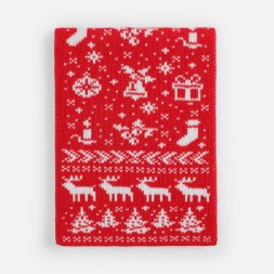 Шарф Holidale, красный с молочным