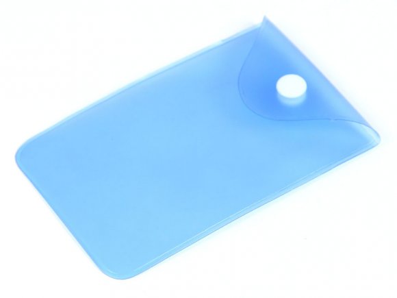 Прозрачный кармашек PVC, синий цвет 