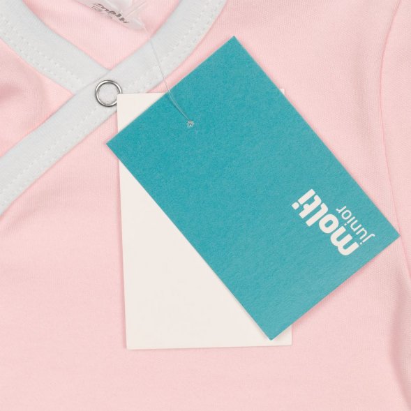 Боди детское Baby Prime, розовое с молочно-белым 