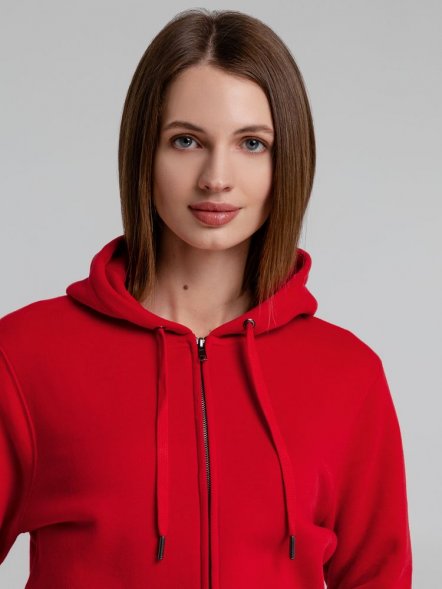 Толстовка на молнии с капюшоном унисекс King, красная 