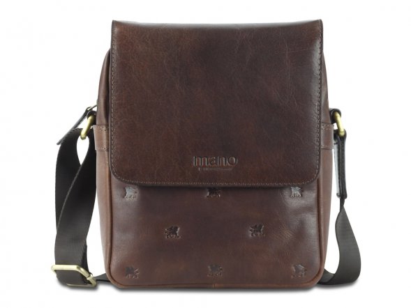 Сумка через плечо Mano Don Leon, натуральная кожа в коричневом цвете, 20 х 25 х 8 см 