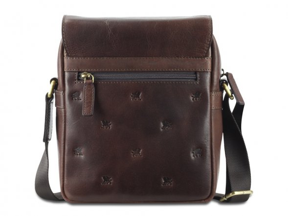 Сумка через плечо Mano Don Leon, натуральная кожа в коричневом цвете, 20 х 25 х 8 см 