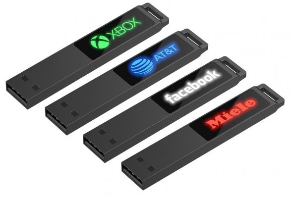 Флешка markBright Black с зеленой подсветкой, 32 Гб 