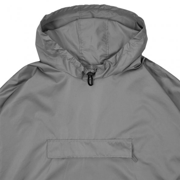 Дождевик-анорак Hard Work, укороченный, серый, единый размер 