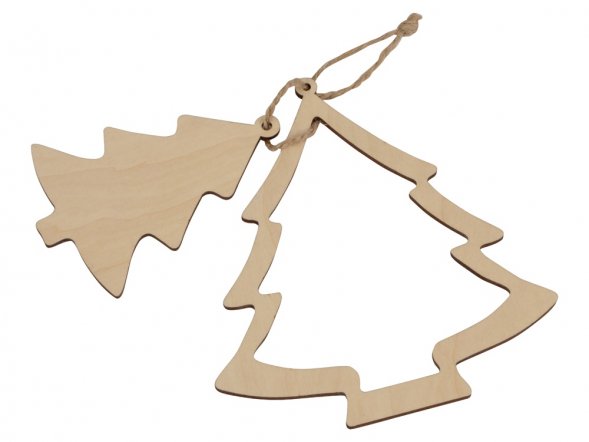 Подвеска деревянная Две ёлочки 
