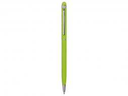 Ручка-стилус шариковая Jucy Soft с покрытием soft touch, зеленое яблоко (Р)