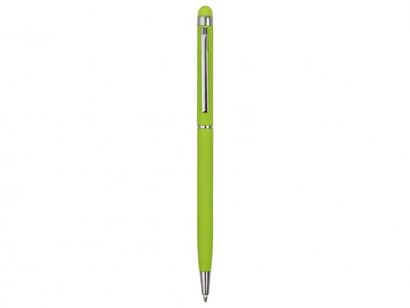 Ручка-стилус шариковая Jucy Soft с покрытием soft touch, зеленое яблоко (Р) 