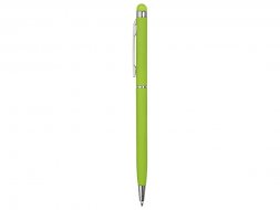 Ручка-стилус шариковая Jucy Soft с покрытием soft touch, зеленое яблоко (Р)