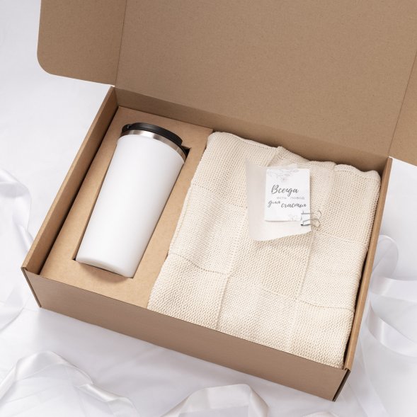 Плед Cella вязаный, бежевый (без подарочной коробки) 