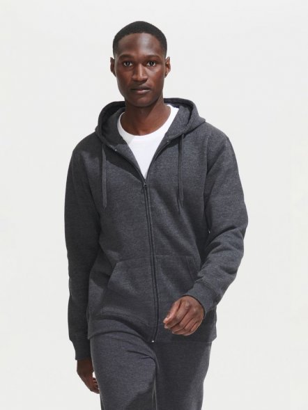 Толстовка мужская на молнии с капюшоном Seven Men, черная 