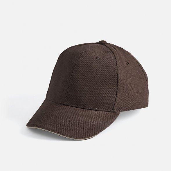 Бейсболка Buffalo, коричневая с бежевым 