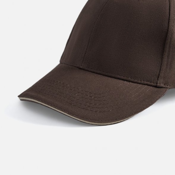 Бейсболка Buffalo, коричневая с бежевым 