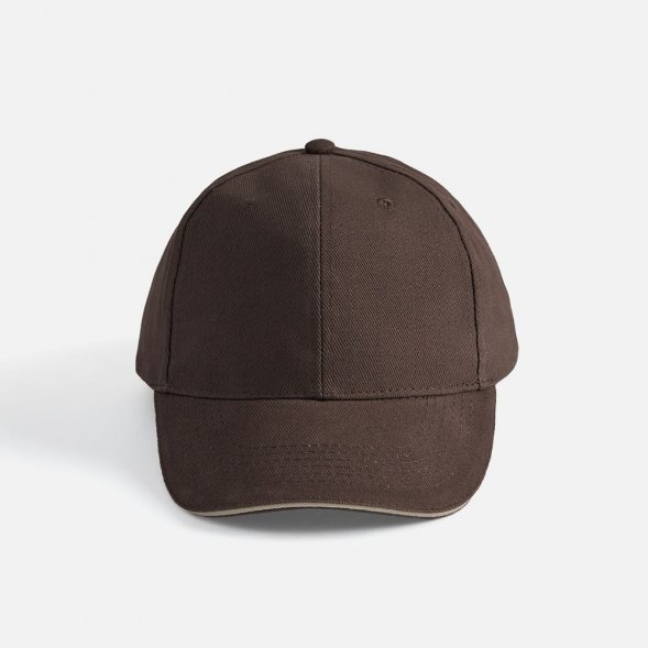 Бейсболка Buffalo, коричневая с бежевым 