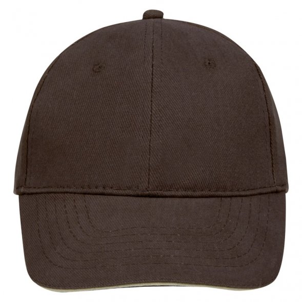 Бейсболка Buffalo, коричневая с бежевым 