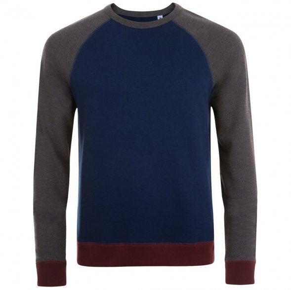 Толстовка унисекс Sandro, темно-синяя с черным меланжем 