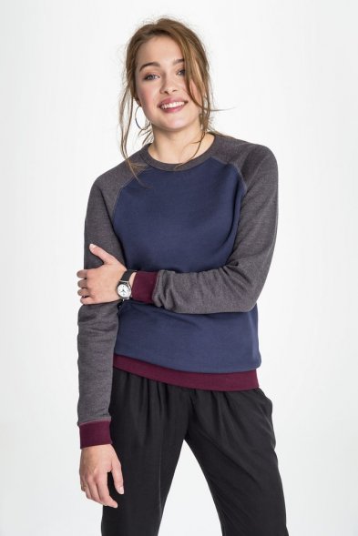 Толстовка унисекс Sandro, темно-синяя с черным меланжем 