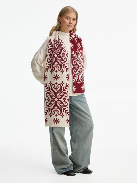 Шарф Wintertude L, красный с белым 