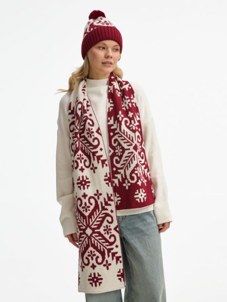 Шарф Wintertude L, красный с белым 