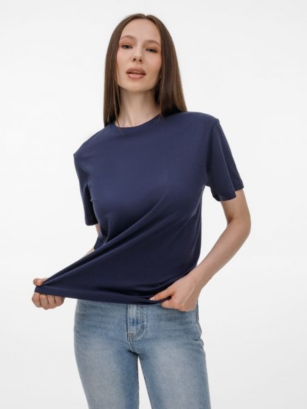 Футболка унисекс T-Bolka 180, темно-синяя 