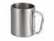Стальная кружка Elbrus с двойными стенками и ручкой-карабином, 300 мл (глянц), серебристый 
