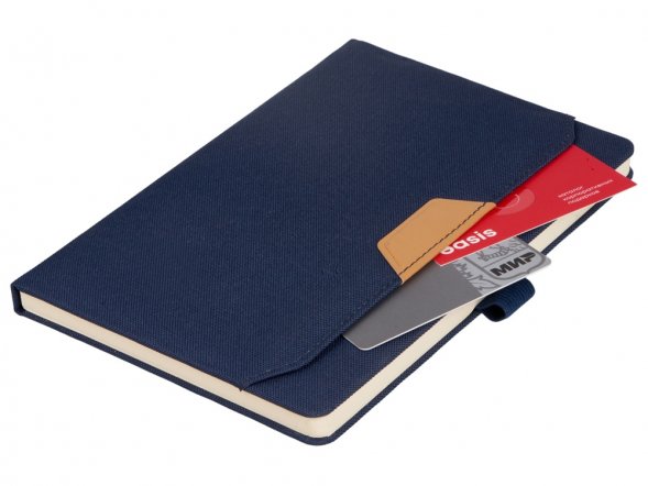 Блокнот А5 из RPET Harvey, 80 листов FSC бумага, синий 