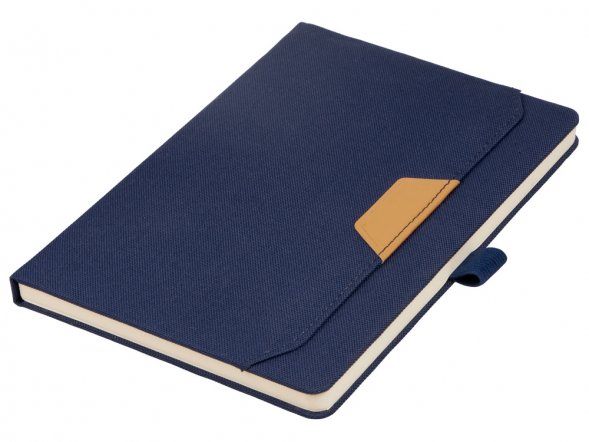 Блокнот А5 из RPET Harvey, 80 листов FSC бумага, синий 