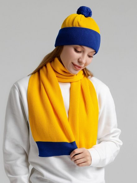 Шарф Snappy, желтый с синим 