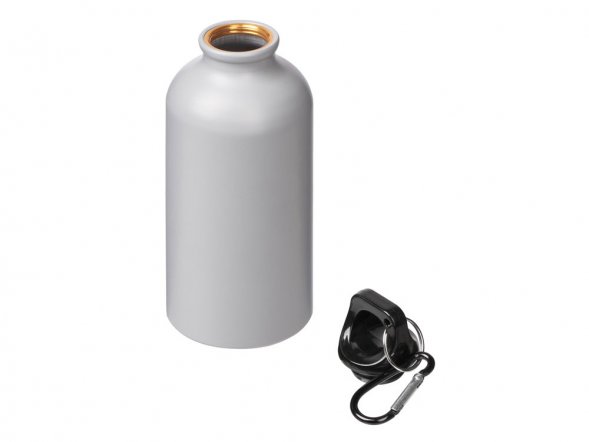 Матовая спортивная бутылка Hip S с карабином и объемом 400 мл, серый 