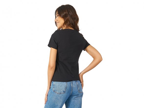 Футболка Heavy Super Club женская с V-образным вырезом, черный 