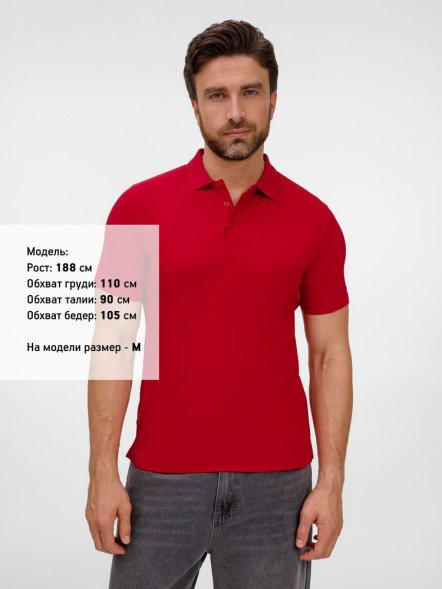 Рубашка поло унисекс Tervise, красная 