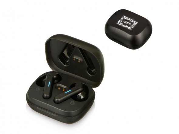 Беспроводные наушники с шумоподавлением c подсветкой лого Lites, черные 