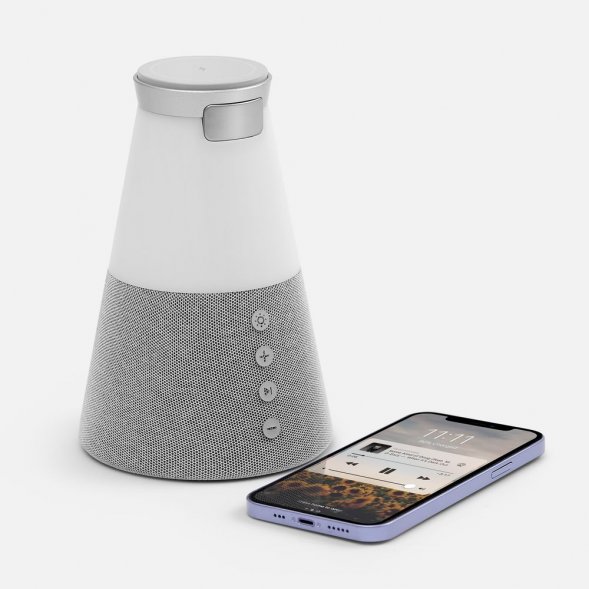 Bluetooth-колонка с беспроводной зарядкой и подсветкой Cone Sonance, серая 
